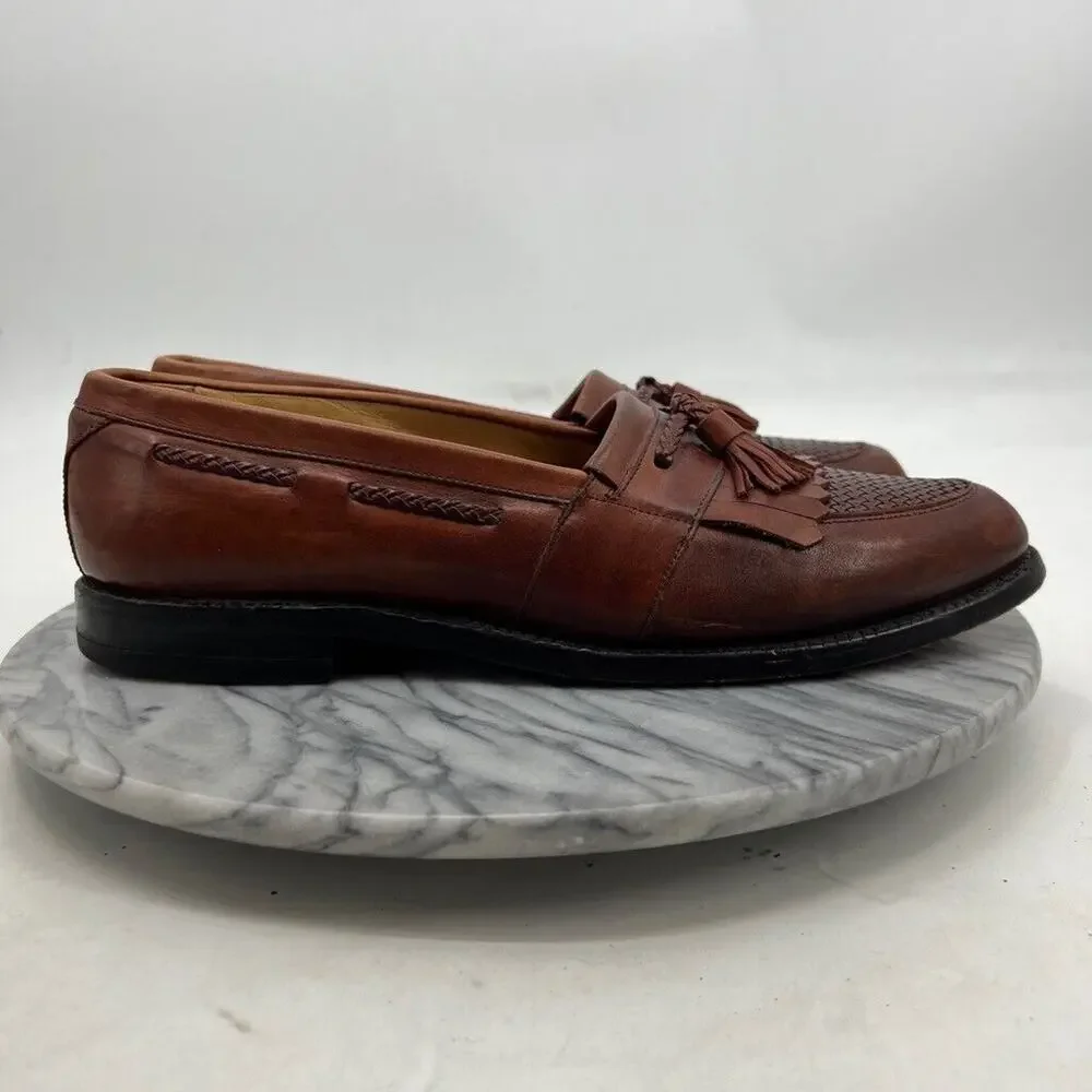 Allen Edmonds Mens 11A Narrow Shoe Brown Cody Tassel Loafers Slip On Woven Dress